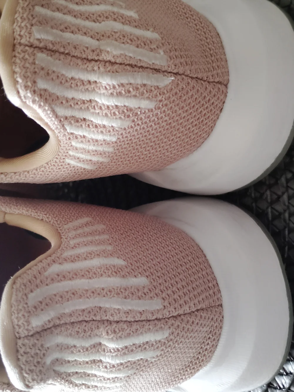 Adidas Womens Pale Pink Knit Running Sneakers